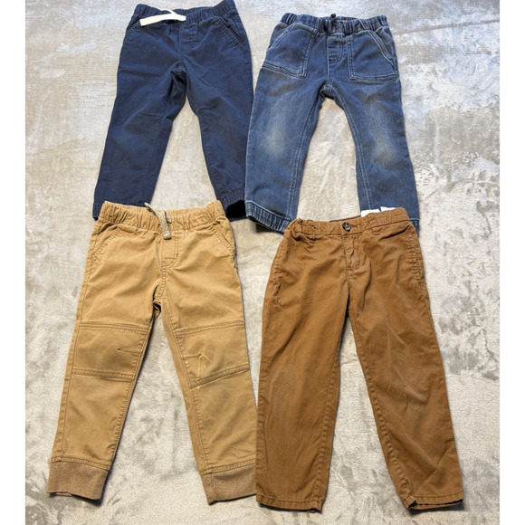 Lot Of 4 Toddler Boy Cat And Jack H&M Jogger Pants Navy Khaki Size 3T - Picture 1 of 8